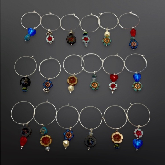 18 Wine Glass Charms Assortment - Picture 1 of 7